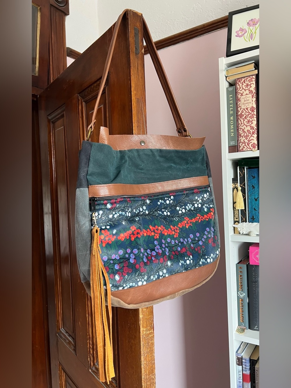 Ragmaw leather and canvas tote